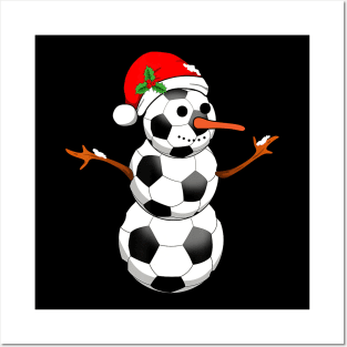 Soccer Santa Hat Snowman Christmas Lights Funny Xmas Squad Posters and Art